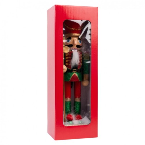 Новорічна фігурка Novogod`ko Лускунчик 30 см Дерево Червоно-зелений (974679)