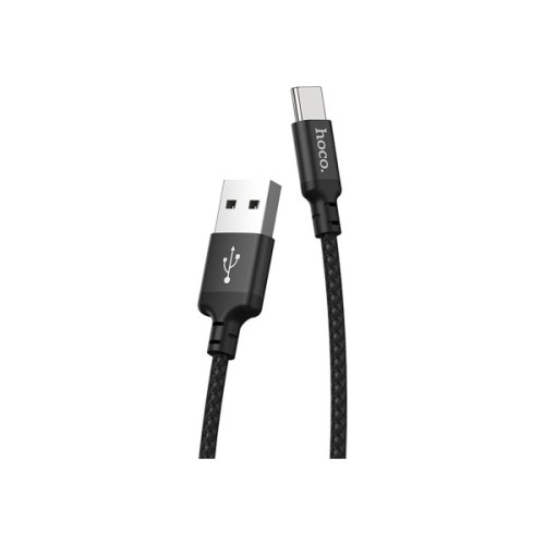 Дата кабель USB 2.0 AM to USB-C 2.0m 2A nylon X14 black HOCO (6957531062929)
