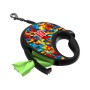 Повідець для собак WAUDOG R-leash з контейнером для пакетів "Блоки", світловідбивна стрічка, L (257-4056)