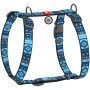 Шлея для собак WAUDOG Nylon з QR паспортом анатомічна H-подібна "Етно синій" L (5586)