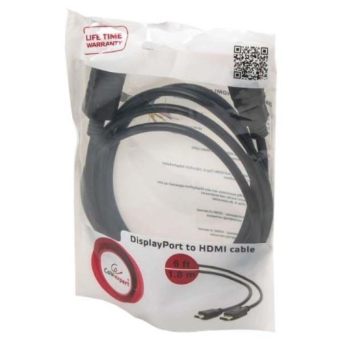 Кабель мультимедійний DisplayPort M to HDMI M 1.8m Cablexpert (CC-DP-HDMI-6)