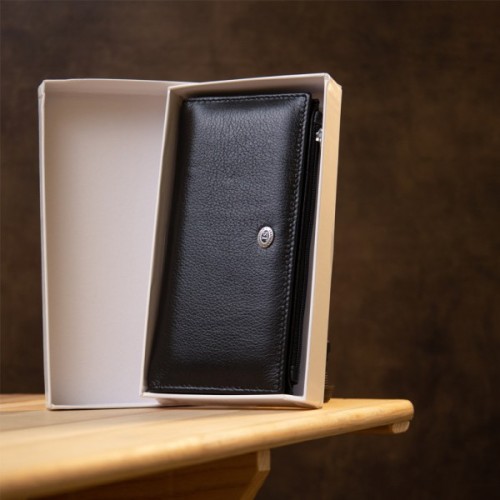 Гаманець ST Leather Шкіряний Чорний (19378)