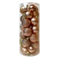 Ялинкова іграшка Chomik пластикові кульки компл. 31шт, 3см, рожево-пудрові (5900779877160_2)