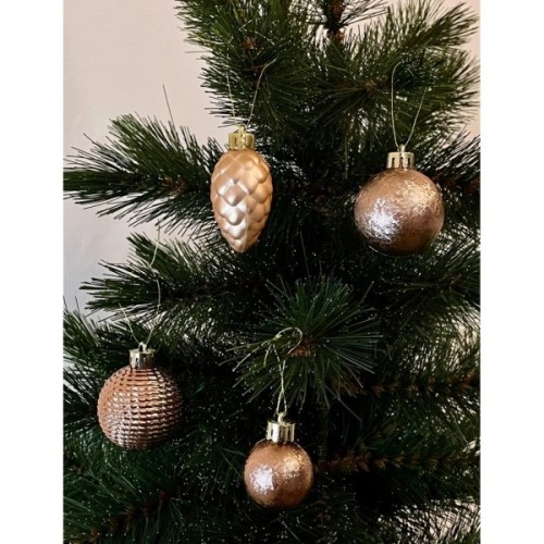 Ялинкова іграшка Chomik пластикові кульки компл. 31шт, 3см, рожево-пудрові (5900779877160_2)