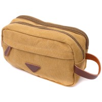 Сумка Vintage На два відділення з текстилю Пісочна (22232)