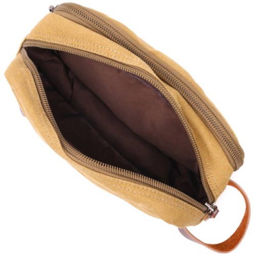 Сумка Vintage На два відділення з текстилю Пісочна (22232)