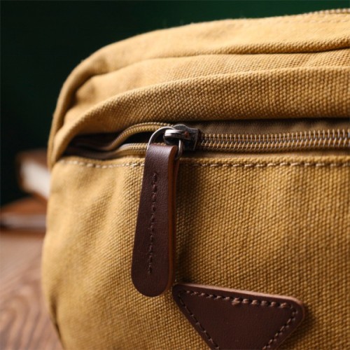 Сумка Vintage На два відділення з текстилю Пісочна (22232)