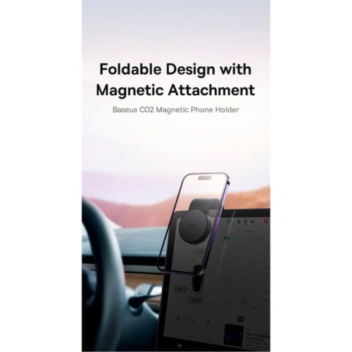Універсальний автотримач Baseus C02 Magnetic Phone Holder Cluster Black (SUCC000201)
