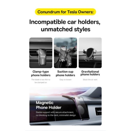 Універсальний автотримач Baseus C02 Magnetic Phone Holder Cluster Black (SUCC000201)