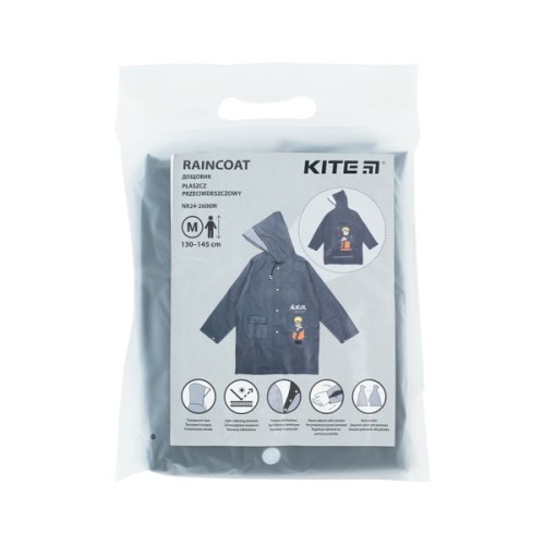 Дощовик дитячий Kite Naruto, M 130-145 см Сірий (NR24-2600M)