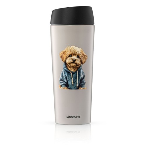 Термокружка Ardesto Coffee Time Maltipoo 450мл, нержавіюча сталь, бежевий (AR2645MP)