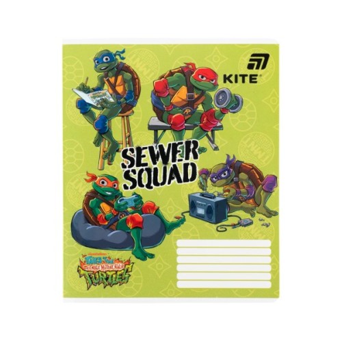 Зошит Kite Ninjia Turtles, 18 аркушів, клітинка (NT26-236)