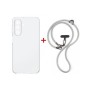 Чохол до мобільного телефона Dengos Case + Cross-body Strap Samsung Galaxy A17/A26 Clear+Grey (DG-KM-CCRB-18)