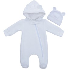 Комбінезон дитячий HAPPY TOT на блискавці з вушками (878-56-cream)