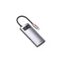 Концентратор Baseus USB-C 4-in-1 3xUSB 3.0 + RJ45 1000Mbps gray (WKWG070113)