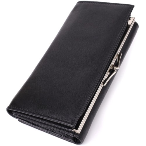 Гаманець ST Leather З натуральної шкіри Чорний (23112)