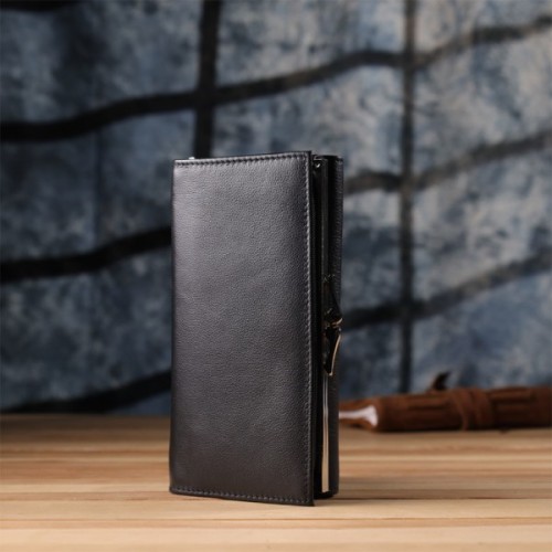 Гаманець ST Leather З натуральної шкіри Чорний (23112)