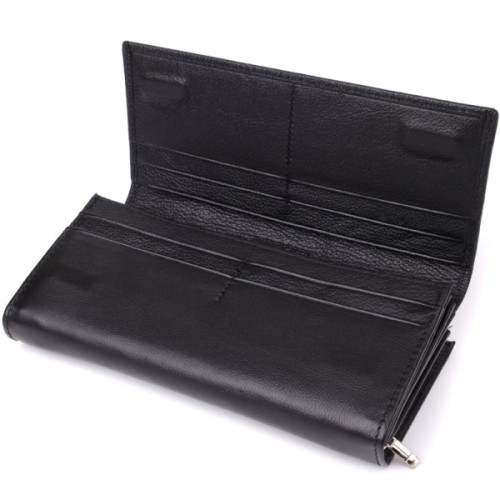 Гаманець ST Leather З натуральної шкіри Чорний (23112)