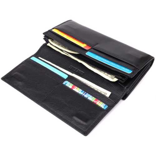 Гаманець ST Leather З натуральної шкіри Чорний (23112)