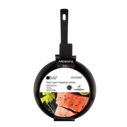 Сковорода Ardesto Black Mars Favola, 24см, алюміній, чорний (AR1924BMR)