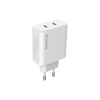 Зарядний пристрій ColorWay GaN Mini 50W PD Port PPS USB (Type-C PD 30W + Type-C PD 20W) white (CW-CHS050PD-WT)