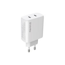 Зарядний пристрій ColorWay GaN Mini 50W PD Port PPS USB (Type-C PD 30W + Type-C PD 20W) white (CW-CHS050PD-WT)