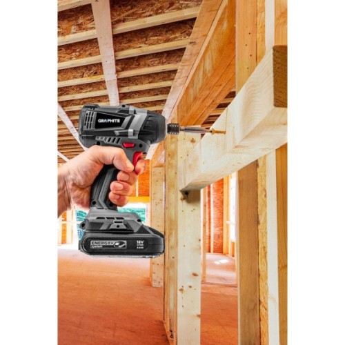 Гайковерт Graphite Energy+ 18V, безщітковий, 2700об/хв, 200Нм, 3 швидкості, 1.2кг (без АКБ та ЗП) (58G024)