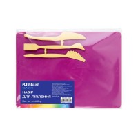 Дошка для пластиліну Kite набір Classic дошка + 3 стеки, рожевий (K-1140-10)
