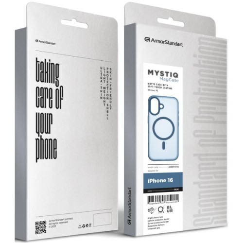 Чохол до мобільного телефона Armorstandart Mystiq MagCase Apple iPhone 16 Blue (ARM91573)