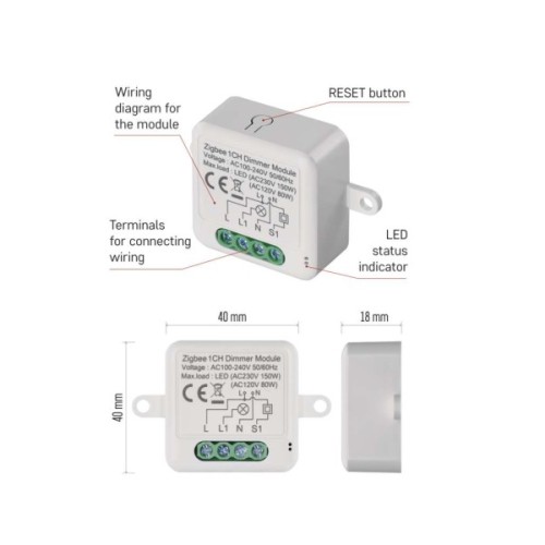 Модуль управління розумним будинком EMOS H5107 ZigBee 3.0 1-Channel Dimmer (H5107)