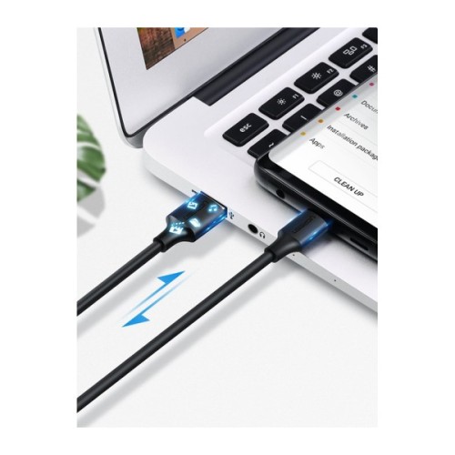 Дата кабель USB 2.0 AM to USB-C 0.5m 3.0A (18W) Nickel Plating US287 Black Ugreen (60115)