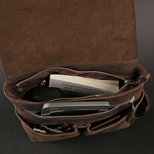 Сумка Shvigel З вінтажної шкіри Коричнева (00998)