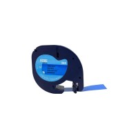 Стрічка для принтера етикеток UKRMARK D-91205-BK/BL, сумісна з DYMO 91205/S0721650, для серії LT. 12мм х 4м. black on синьому (900445)