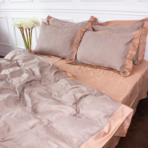 Постільна білизна MirSon Satin Жаккард Golden wheat 160х220 (2200005395509)