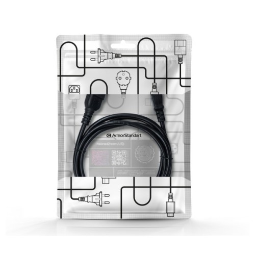 Кабель живлення C13 to C14 2.0m black Armorstandart (ARM73125)