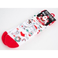 Шкарпетки дитячі Bross махрові новорічні (10968-2-4-red)