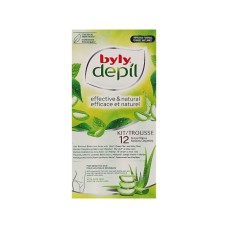 Воскові смужки Byly Для депіляції зони бікіні з М’ятою, Зеленим чаєм, Алое 12 шт (8411104019089)