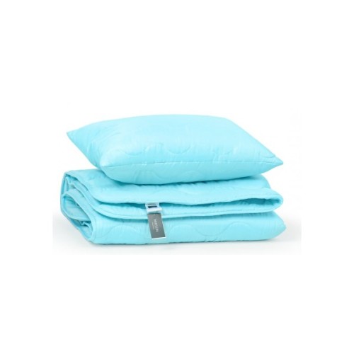 Ковдра MirSon Набір вовняний №1676 Eco Light Blue Ковдра 155х215 + подушка (2200002656641)