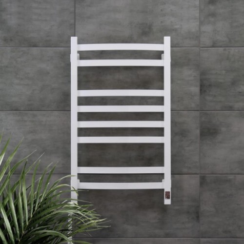 Сушарка для рушників Navin Avalon, 800х480 , таймер-регулятор, сталь, білий, ліве підключення (12-103153-4880)