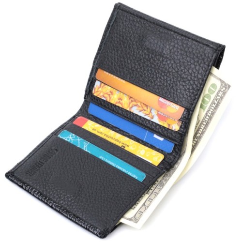 Гаманець ST Leather З натуральної лакованої шкіри Чорний (22688)