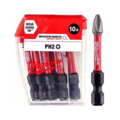 Набір біт Milwaukee SHOCKWAVE, PH2, 50мм, 10шт (4932430855)