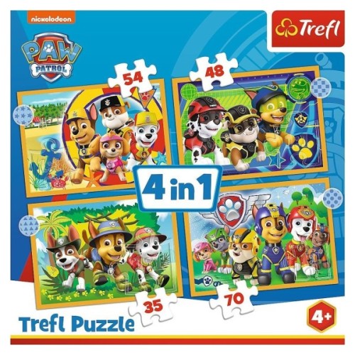 Пазл Trefl Paw Patrol Святковий Щенячий патруль 4 в 1 (35, 48, 54, 70) (5900511343953)