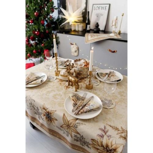 Скатертина Прованс гобеленова Золоте свято 135х220 см (036319)