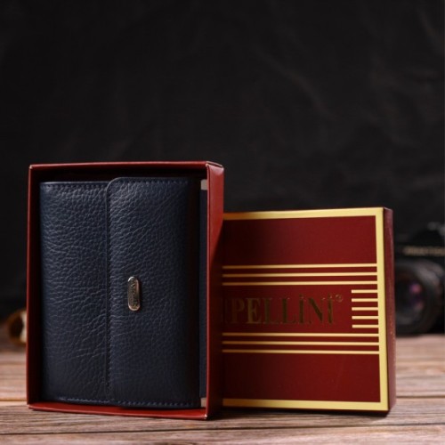 Гаманець Canpellini З натуральної шкіри флотар Синій (21813)