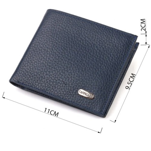 Портмоне Canpellini З натуральної шкіри флотар Синє (21787)