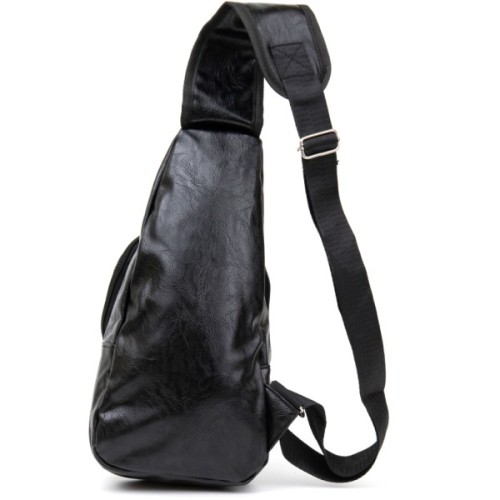 Сумка Vintage Через плече на два відділення шкірзам Чорна (20559)