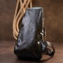 Сумка Vintage Через плече на два відділення шкірзам Чорна (20559)