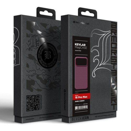 Чохол до мобільного телефона Armorstandart BlackIcon Kevlar MagCase Apple iPhone 18 Pro Max Dark Cherry (ARM92844)