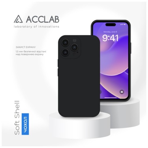 Чохол до мобільного телефона ACCLAB SoftShell Apple iPhone 14 Pro Black (1283126552892)