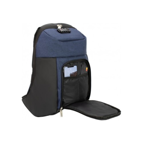 Рюкзак шкільний Optima 17" USB унісекс Синій (O96914-02)